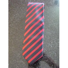 slim line stropdas rood zwart streep handgeweven